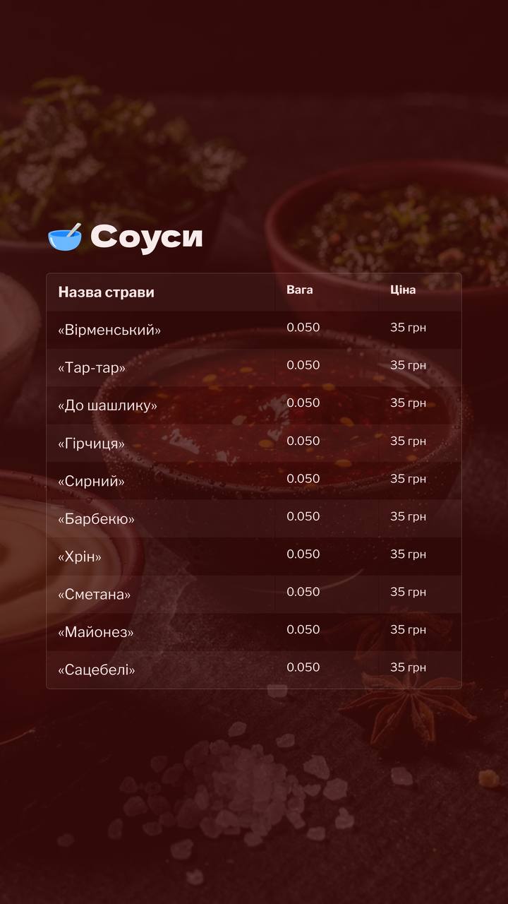Сторінка меню 3