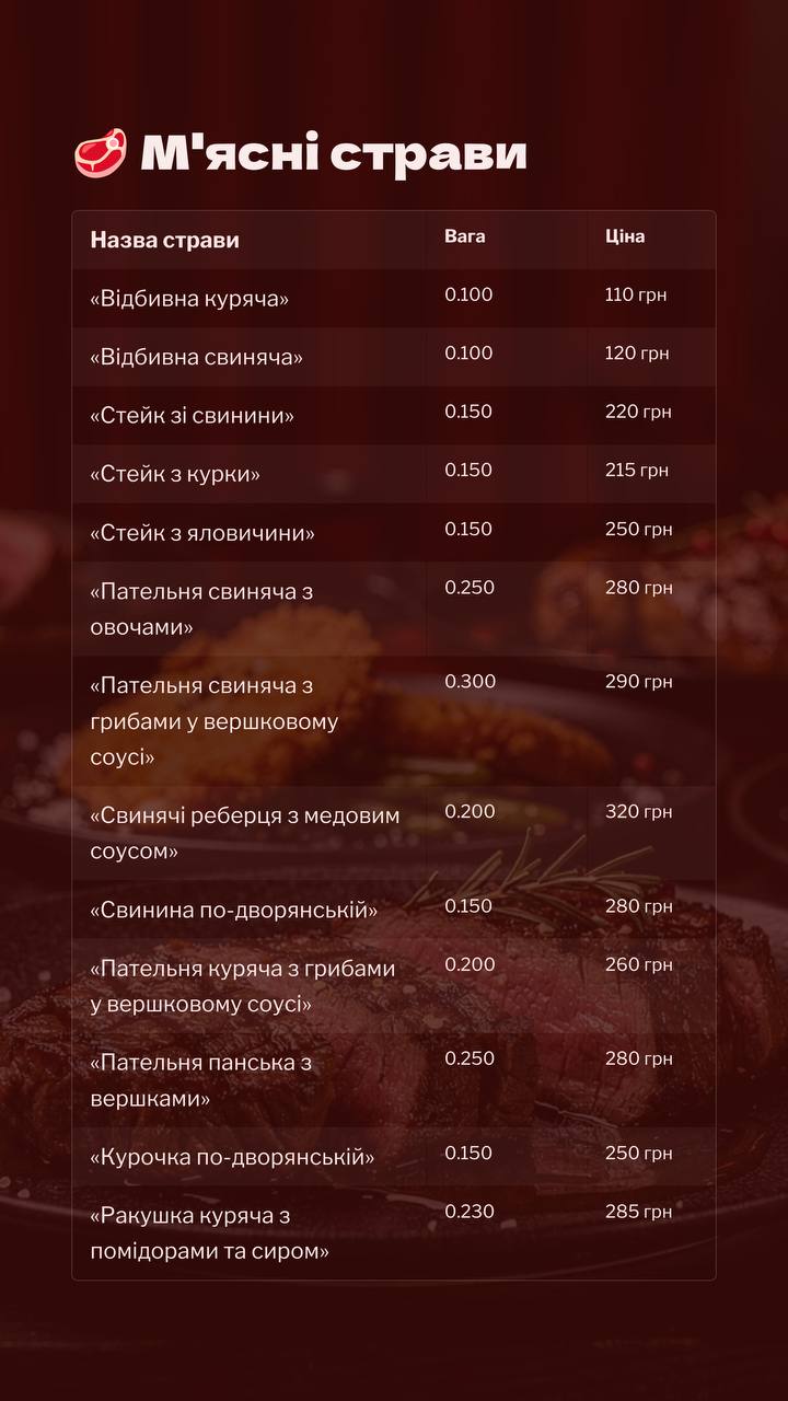 Сторінка меню 9